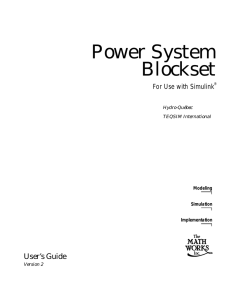 Power System Blockset User`s Guide
