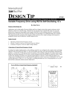 Variable Frequency Drive Using IR215x Self-Oscillating ICs