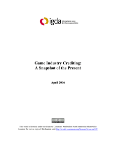 Game Industry Crediting: A Snapshot of the Present