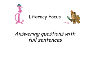 Answering questions with full sentences