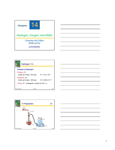 Chapter 14 - Hydrogen, Oxygen, and Water