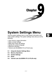 Chapter 9 System Settings Menu