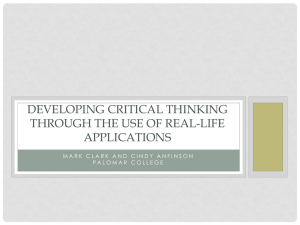 Developing critical thinking through the use of real