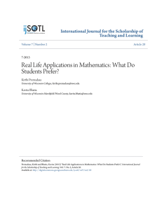 Real Life Applications in Mathematics: What Do Students Prefer?