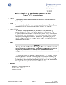 Analog Printed Circuit Board Replacement Instructions Sievers