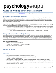 Guide to Writing a Personal Statement