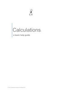 Calculations - The Chartered Insurance Institute