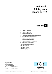 Automatic folding door record 16 FTA
