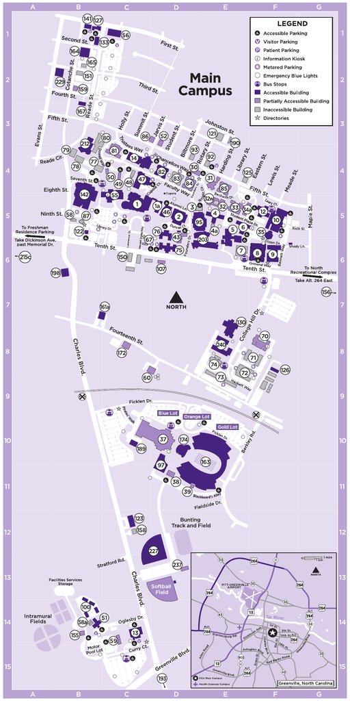 Ecu Main Campus Map ECU Main Campus Map