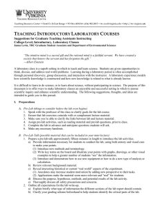 TEACHING INTRODUCTORY LABORATORY COURSES