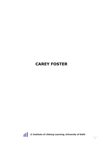 carey foster - University of Delhi