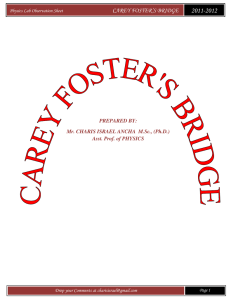 carey foster`s bridge - IndiaStudyChannel.com