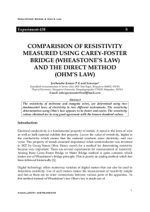 COMPARISION OF RESISTIVITY MEASURED USING CAREY