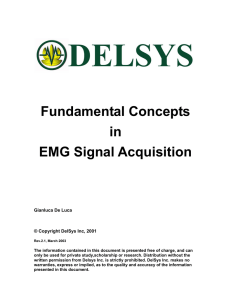 Fundamental Concepts in EMG Signal Acquisition