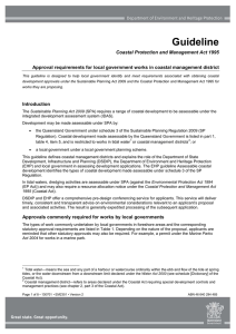 Approval requirements for local government works in coastal