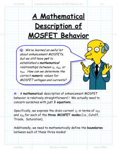 A Mathematical Description of MOSFET Behavior