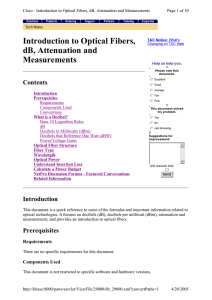 Introduction to Optical Fibers, dB, Attenuation and