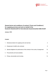 General terms and conditions of contract