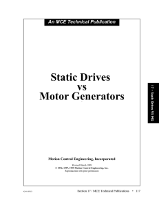 Static Drives vs Motor Generators