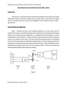 Basic Measurement and Motor- Generator set with the 208V motor