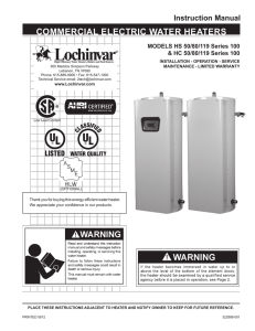 CoMMErCIAL ELECtrIC wAtEr hEAtErs