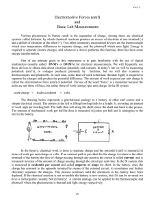 Electromotive Forces (emf) and Basic Lab Measurements