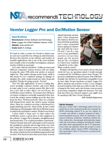 Vernier Logger Pro and Go!Motion Sensor