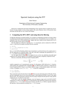 Spectral Analysis using the FFT