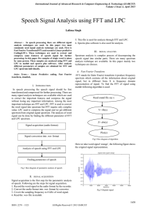 Speech Signal Analysis using FFT and LPC