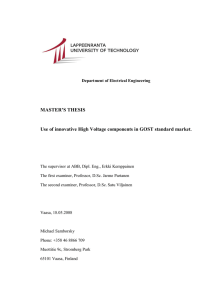MASTER`S THESIS Use of innovative High Voltage