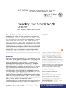 Promoting Food Security for All Children