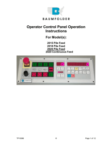 Operator Control Panel Operation Instructions