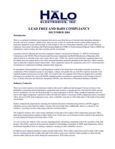 Lead Free and RoHS Compliancy
