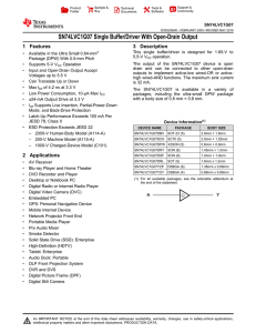 SN74LVC1G07 Single Buffer/Driver With Open