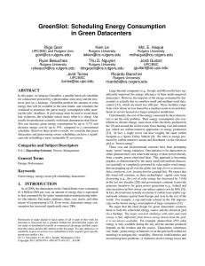 GreenSlot: Scheduling Energy Consumption in Green Datacenters