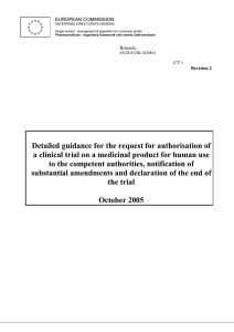 Detailed guidance for the request for authorisation of a clinical trial