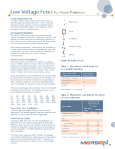 Low Voltage Fuses For Motor Protection