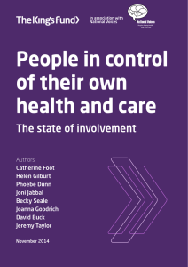 People In Control Of Their Own Health And Care