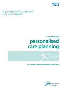 Information sheet 1 | Personalised care planning