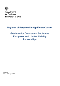 Register of People with Significant Control Guidance for