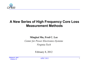 A New Series of High Frequency Core Loss Measurement Methods