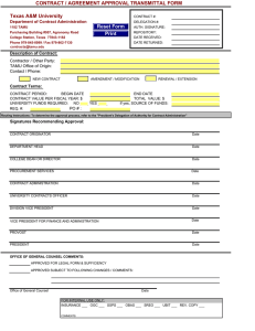 Contract/Agreement Approval Transmittal Form