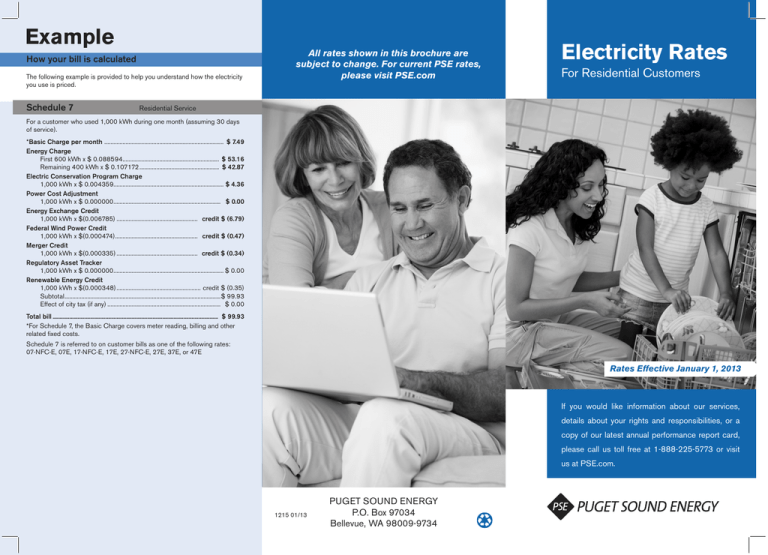 Electricity Rates Puget Sound Energy