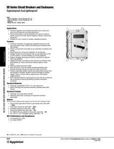 EB Series Circuit Breakers and Enclosures Catalog Pages May 2015