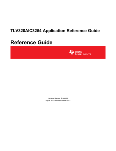 TLV320AIC3254 Application Reference Guide