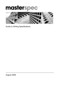 Guide to Writing Specifications