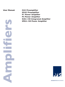 User Manual: CA2 Preamplifier SCA2 Preamplifier P1 Power