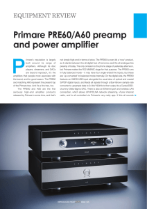 Primare PRE60/A60 preamp and power amplifier