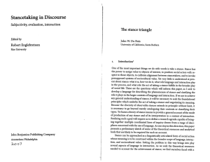 The Stance Triangle - Department of Linguistics