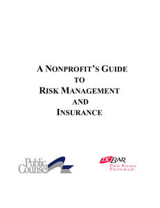 A NONPROFIT`S GUIDE TO RISK MANAGEMENT AND INSURANCE